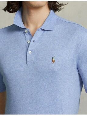 Polo by Ralph Lauren Heathered Light Blue Short-Sleeve Polo